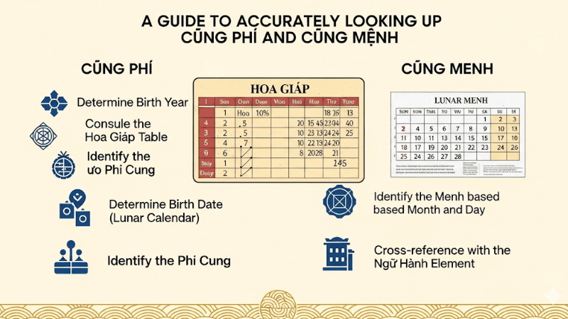 Hướng dẫn cách tra cứu cung phi và cung mệnh chính xác nhất