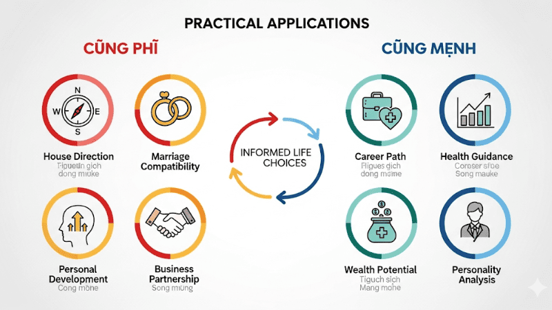 Ứng dụng của cung phi và cung mệnh